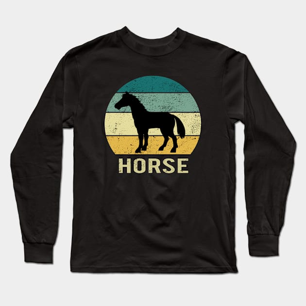 Horse At Sunset A Gift For Horses Lovers Long Sleeve T-Shirt by MerchAndrey